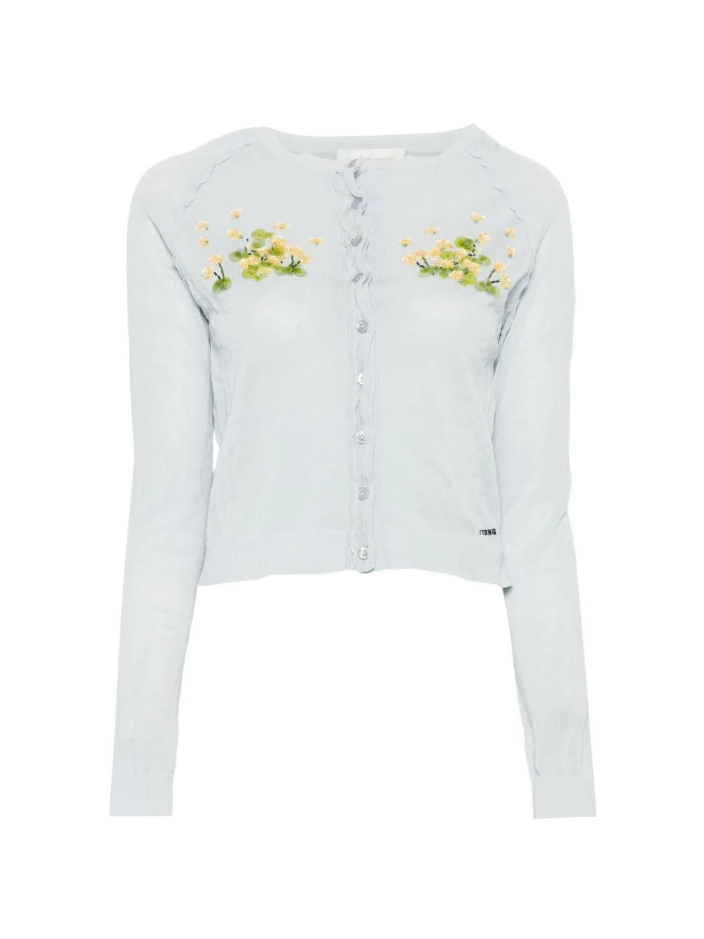 beaded floral knit cardigan - 1
