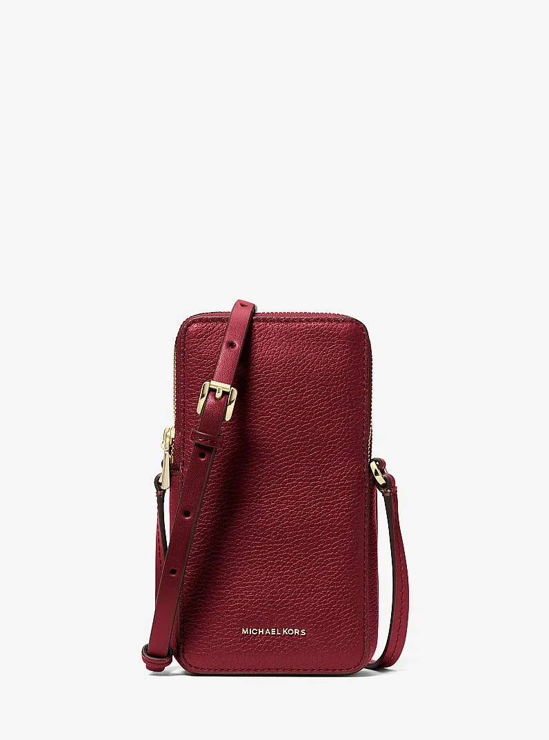 Jet Set Small Pebbled Leather Smartphone Crossbody Bag - 1
