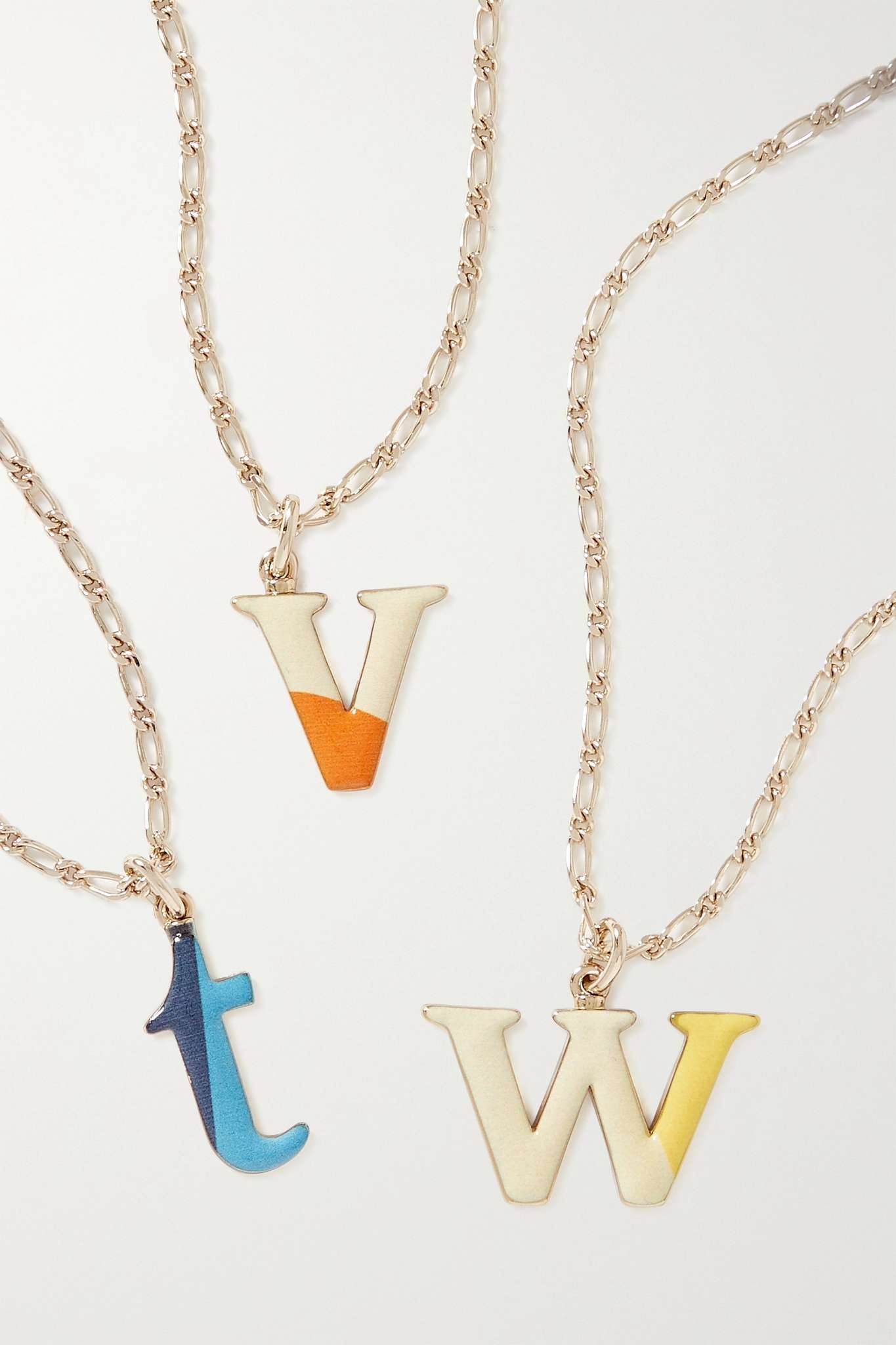 Alphabet gold-tone and enamel necklace - 8