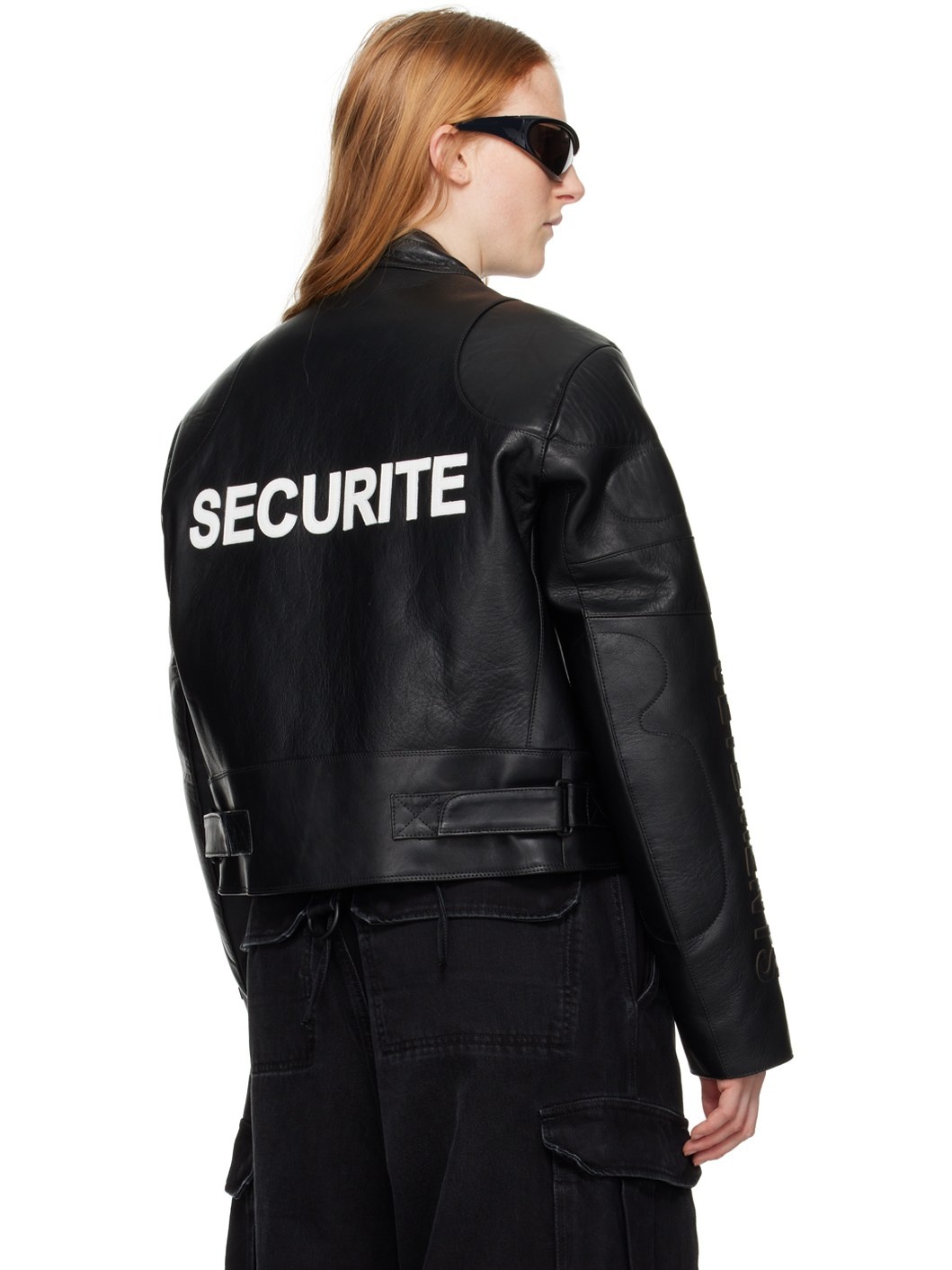 Black Securite Motorcross Leather Jacket - 3