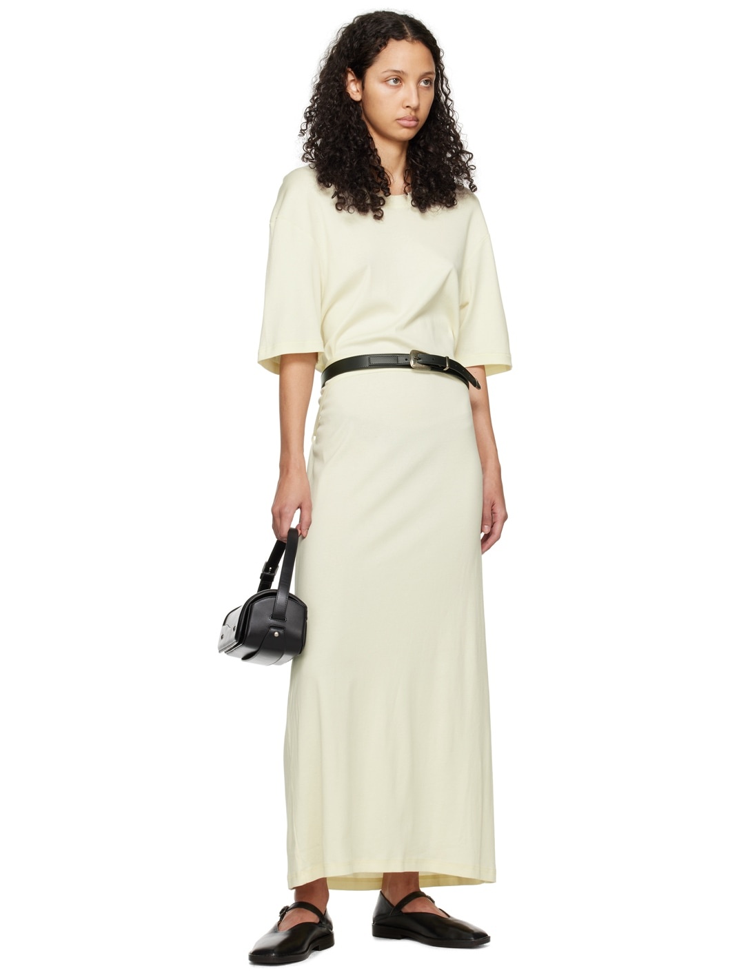 LEMAIRE belted T-shirt maxi dress - Yellow
