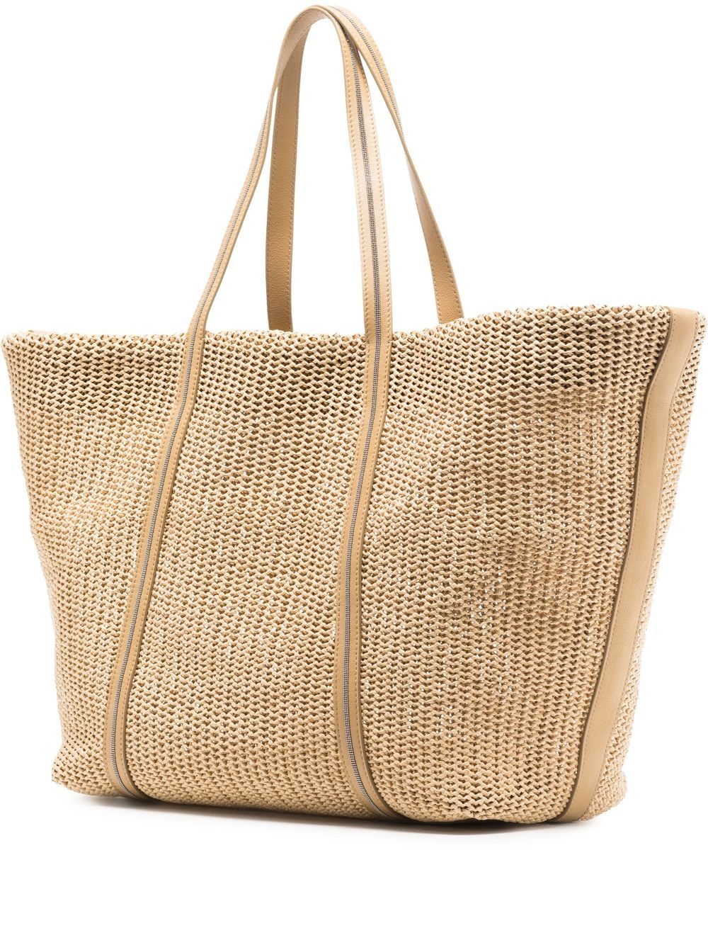 embellished raffia tote bag - 3