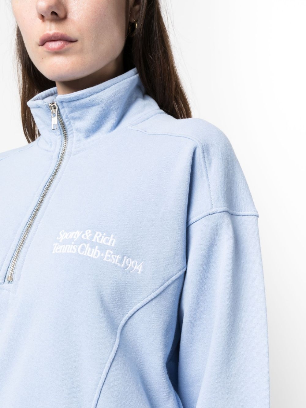 slogan-print cotton sweatshirt - 5