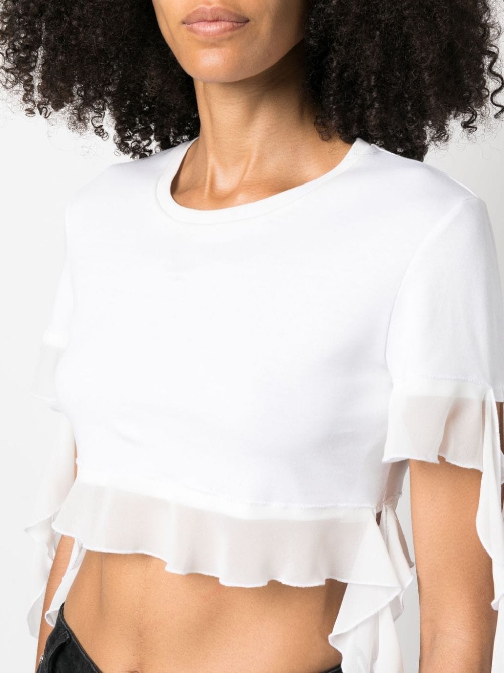ruffled cotton crop top - 5