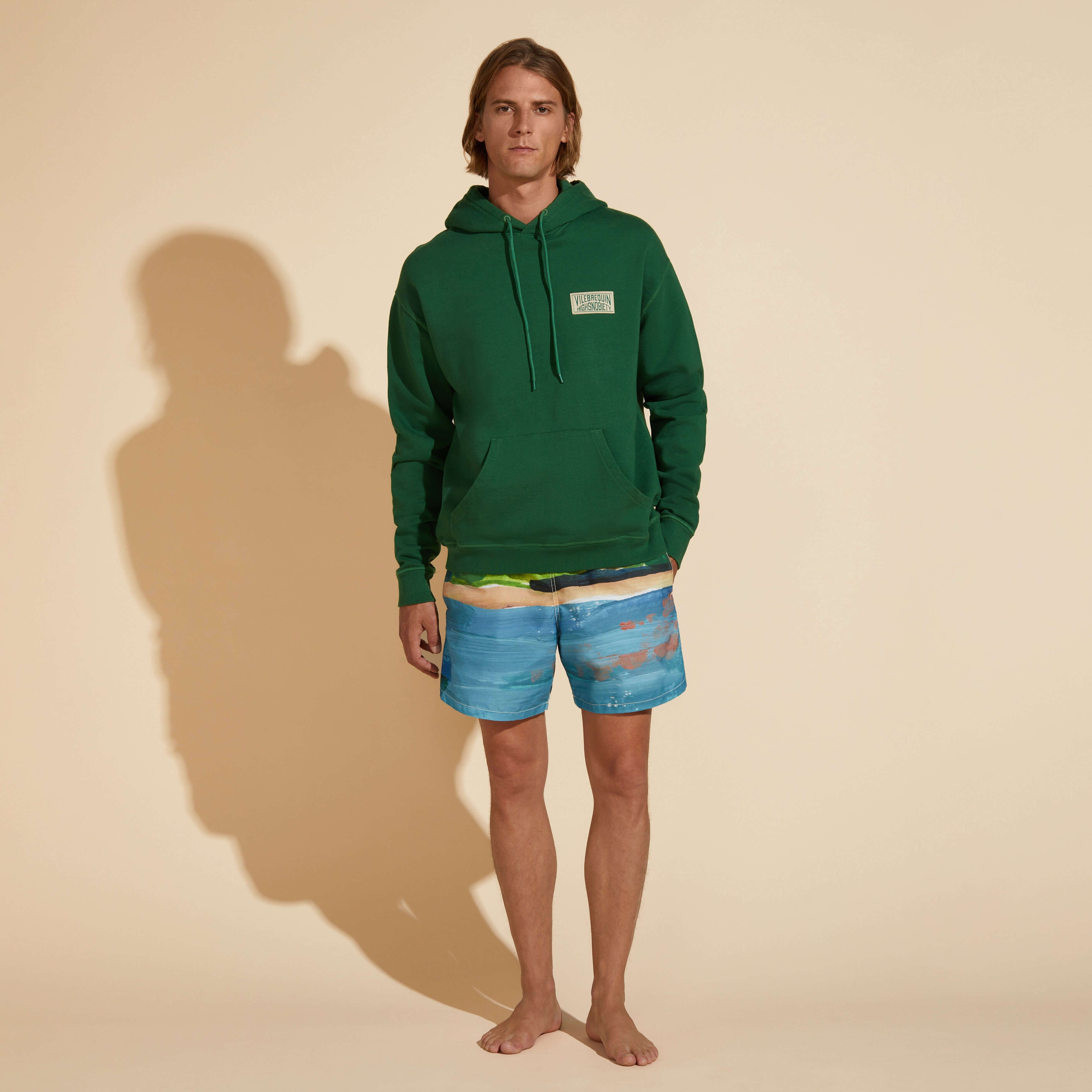 Men Cotton Hoodie Sweatshirt Solid - Vilebrequin x Highsnobiety - 3