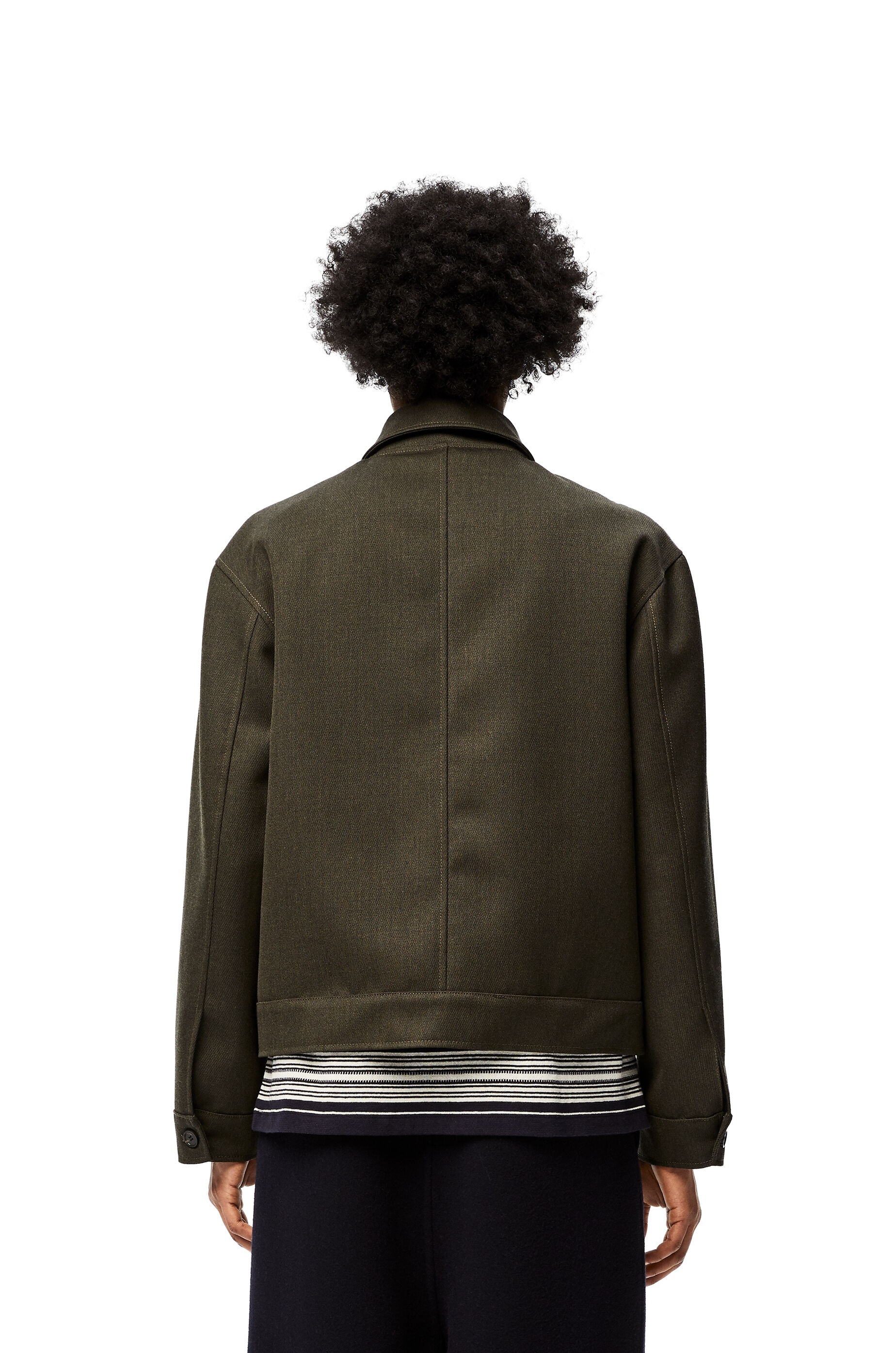 Patch pocket zip jacket in wool - 4