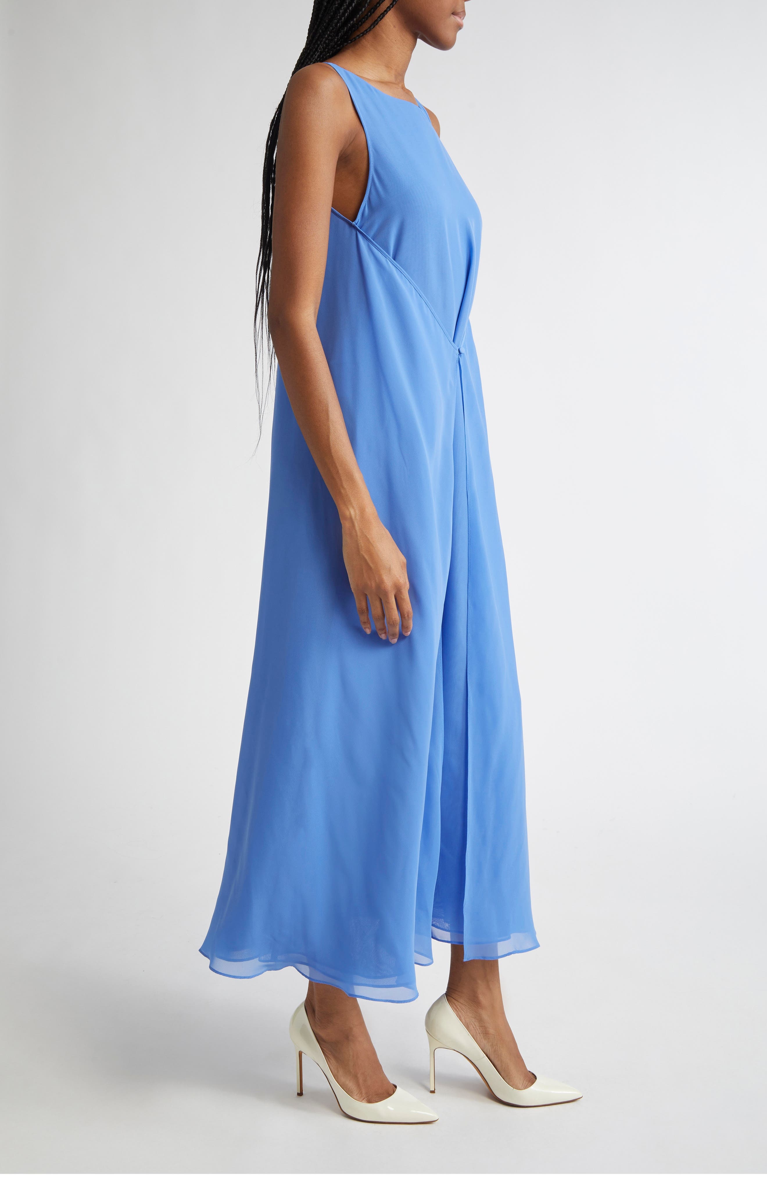 Emporio Armani Techno Georgette Maxi Dress in Periwinkle at Nordstrom - 3