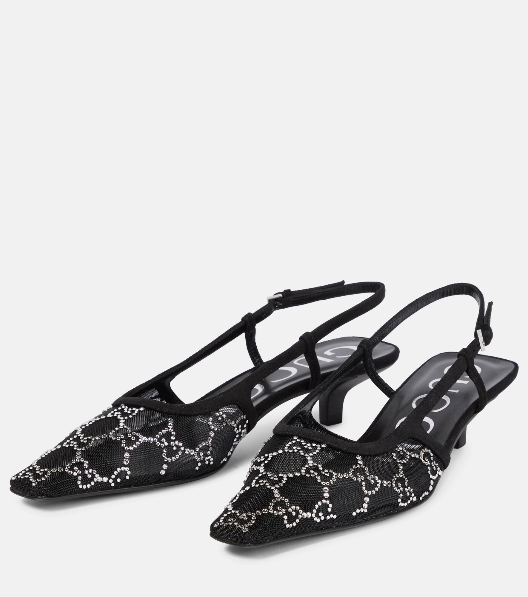 Gucci Demi embellished slingback pumps - 5