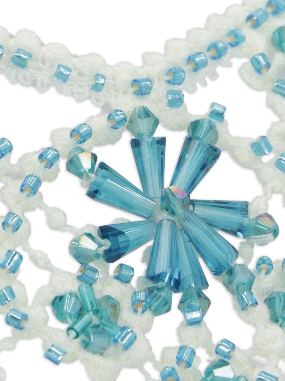 bead-embellished crochet necklace - 2