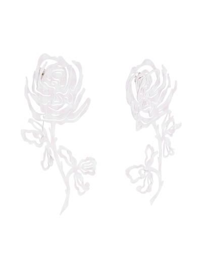 Y/Project Pink & White Rose Earrings outlook