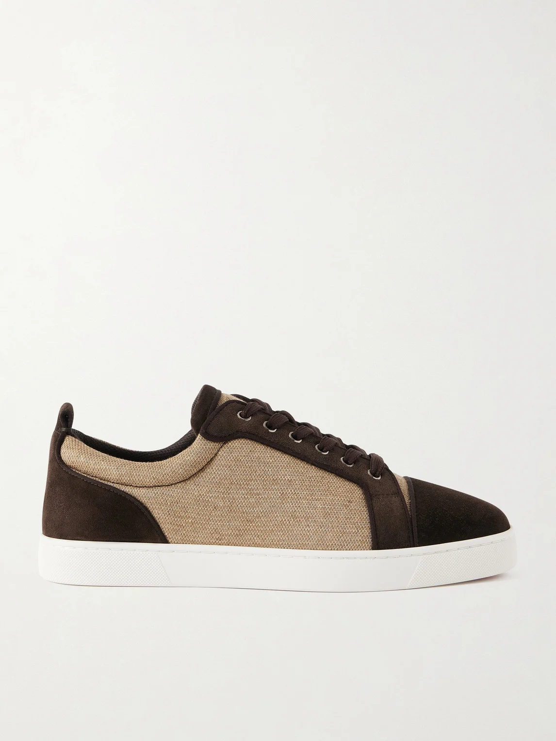 Louis Junior Grosgrain-Trimmed Suede and Canvas Sneakers - 1