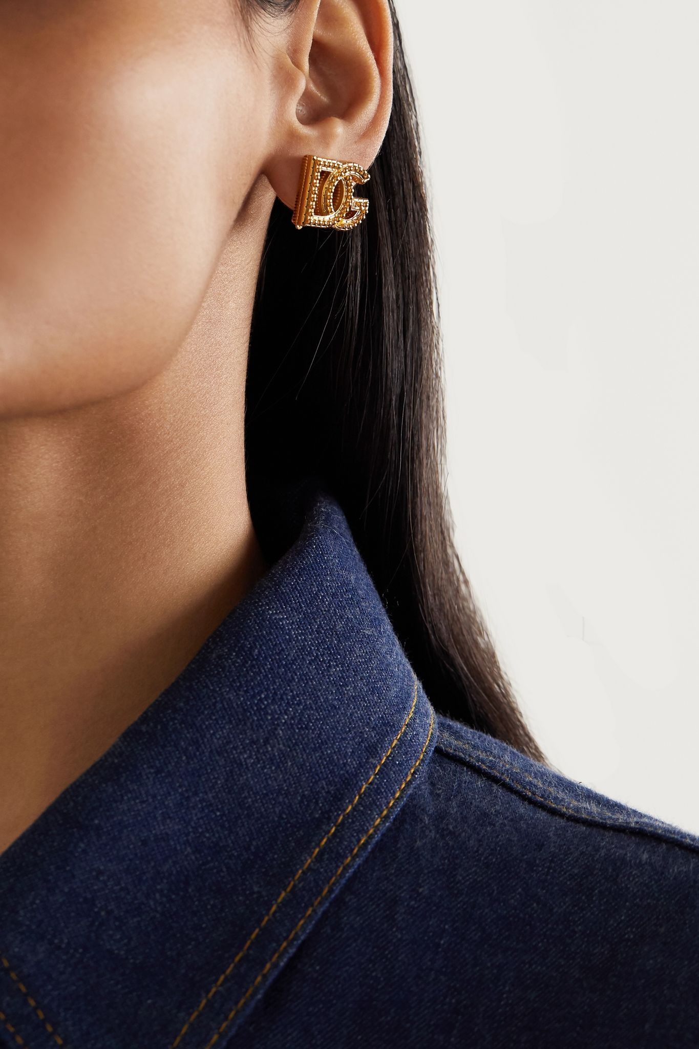 Gold-tone clip earrings - 2