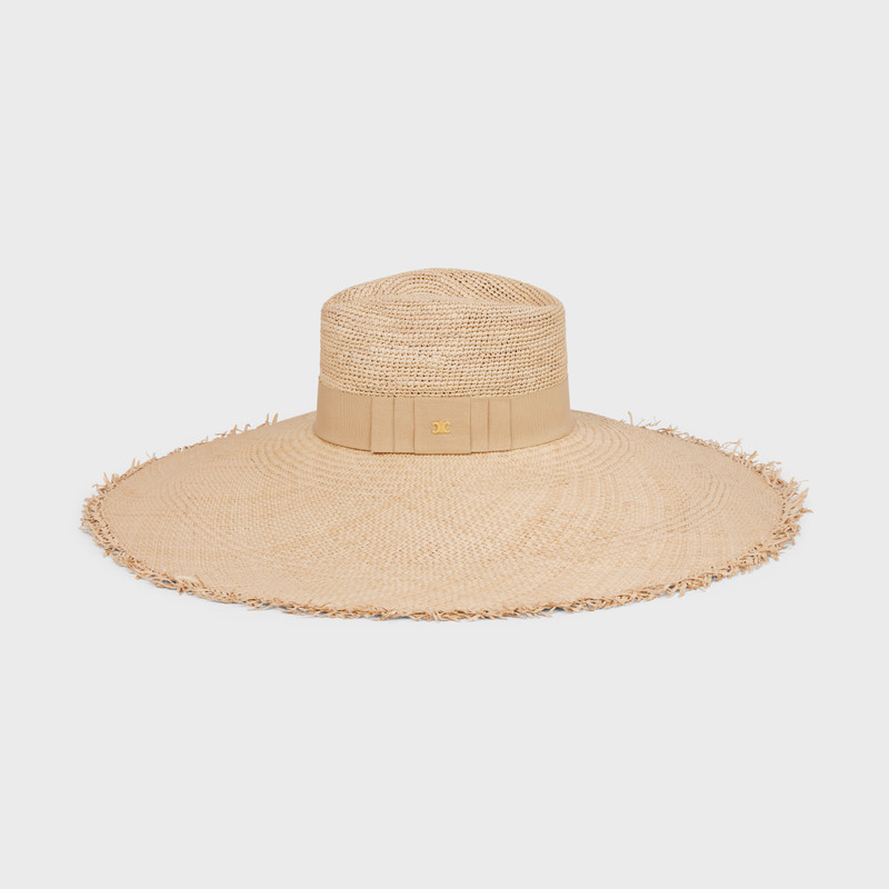 CELINE wide-brimmed triomphe hat in straw outlook
