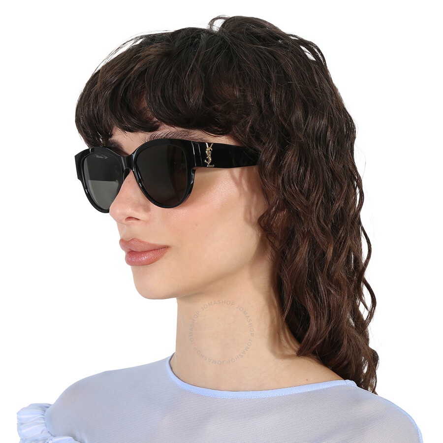 Saint Laurent Grey Oval Ladies Sunglasses SL M3 002 55 - 2