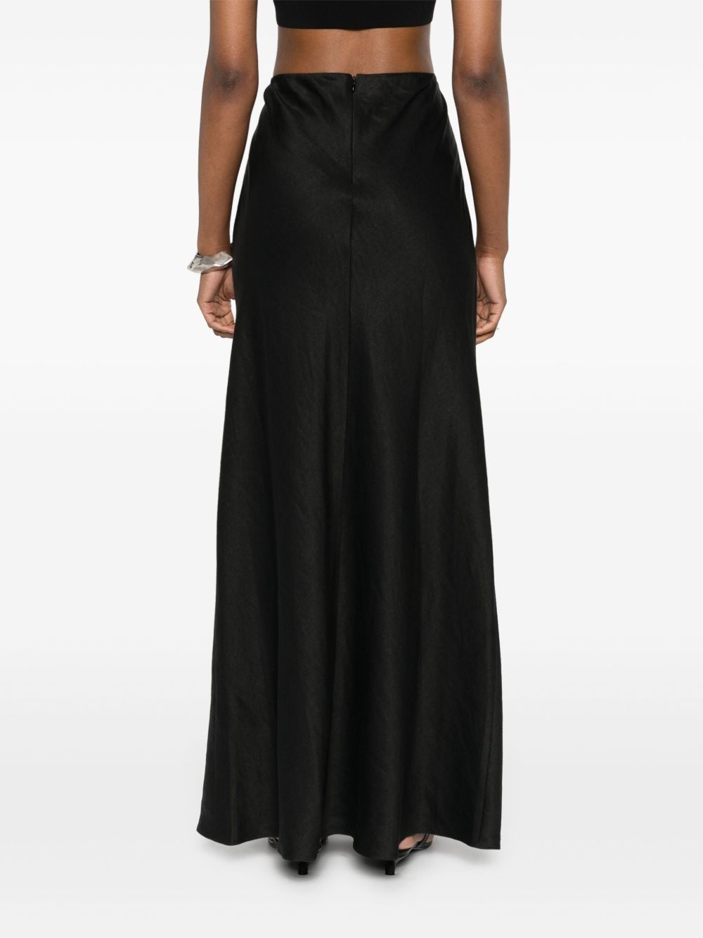linen blend midi skirt - 4