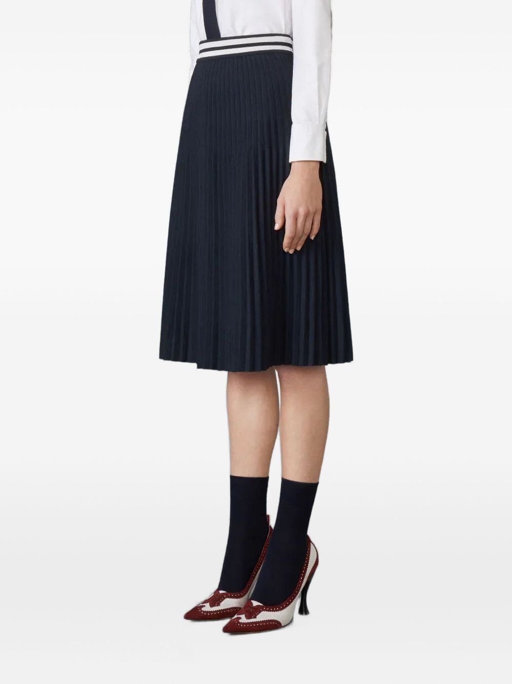 striped pleated midi skirt - 3