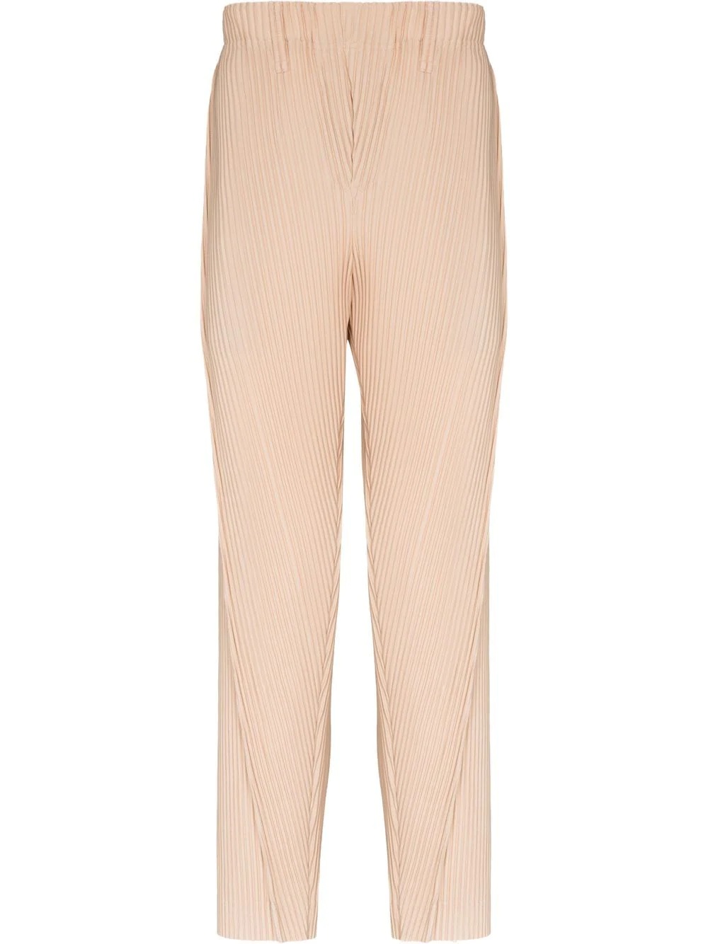 Oblique pleated trousers - 1