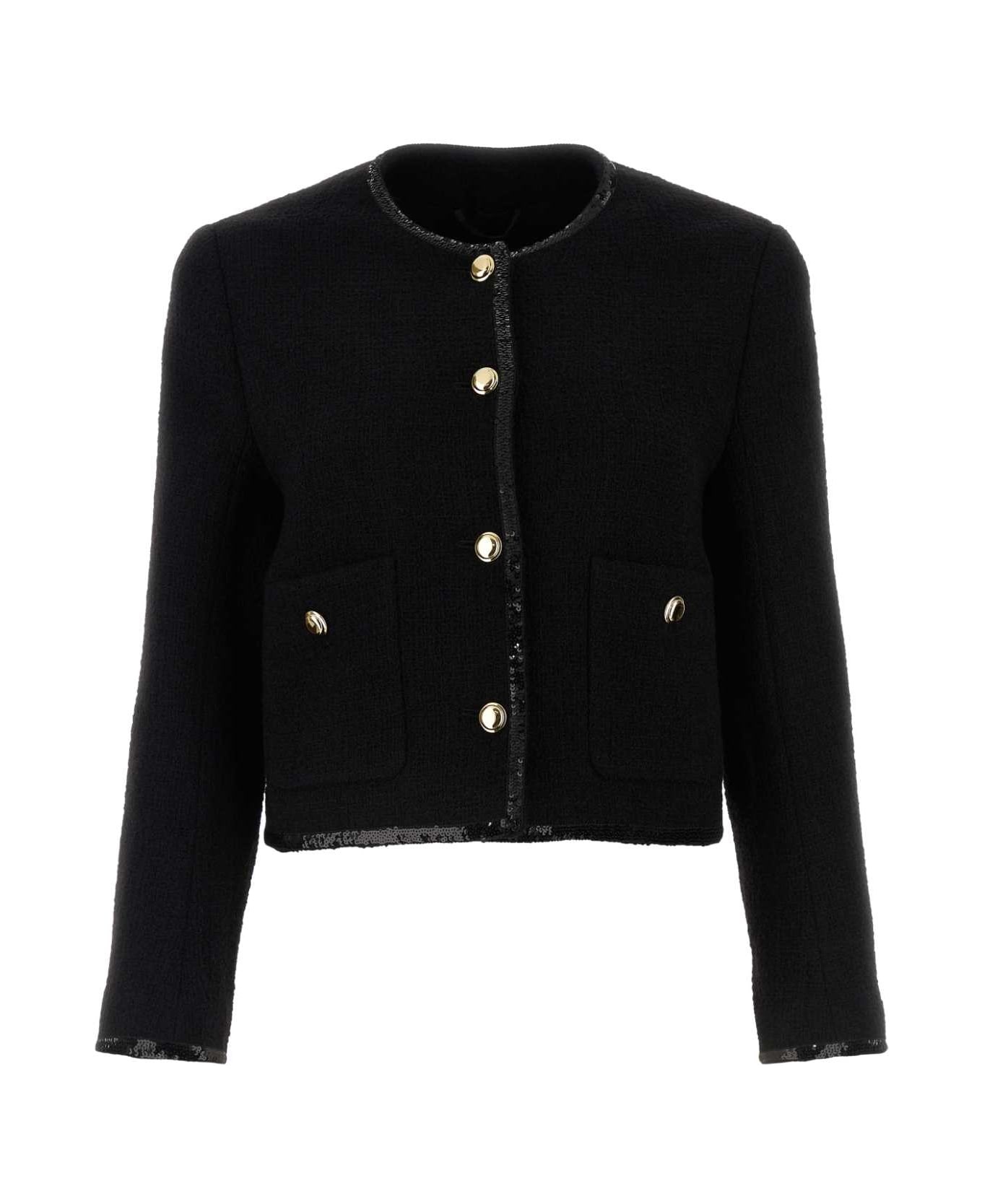 Black Tweed Blazer - 1