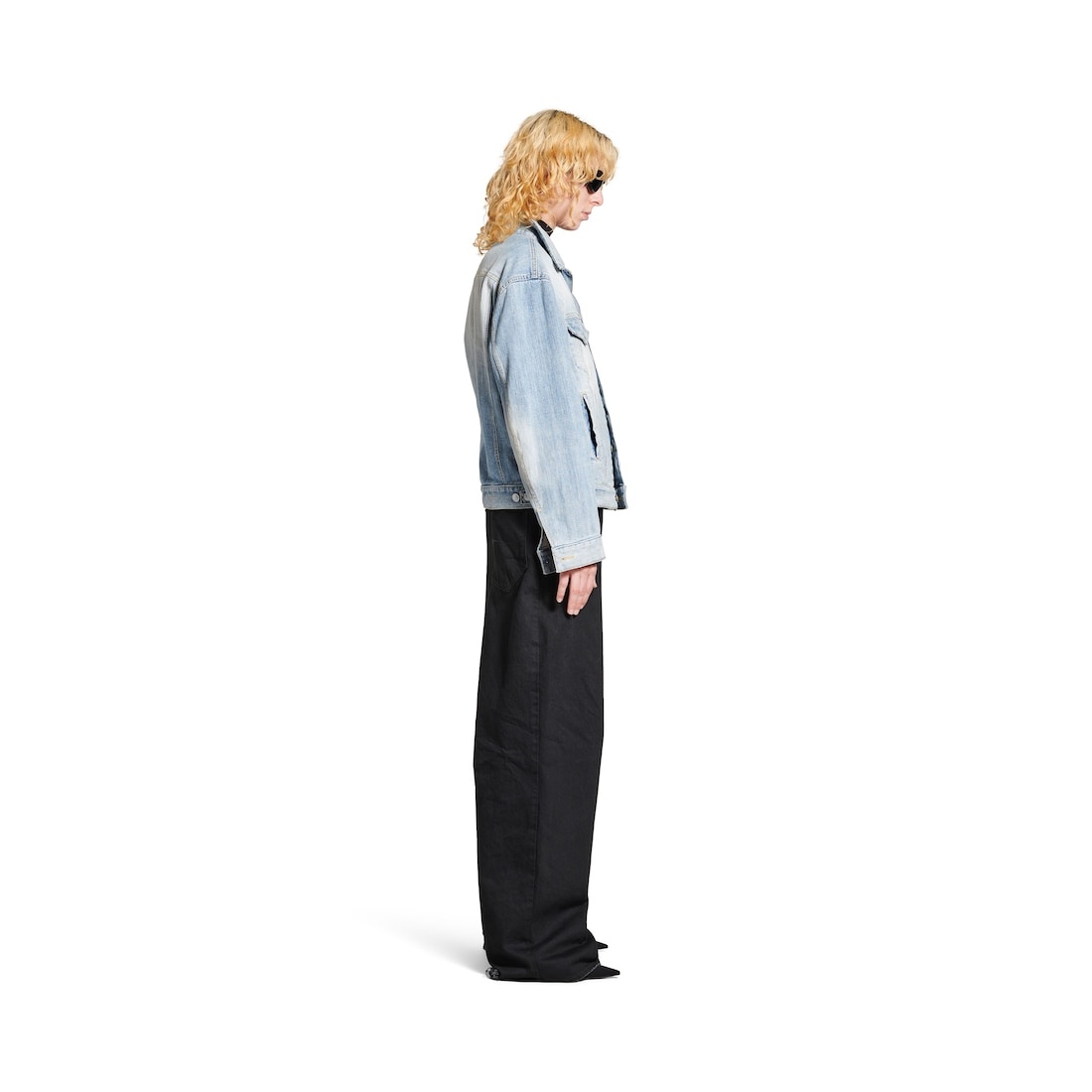Women's Standing Collar Jacket in Light Blue - 3