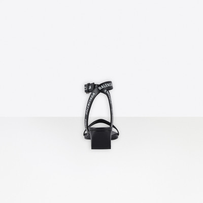 BALENCIAGA Allover Logo Round 40mm Ankle Strap Sandal outlook