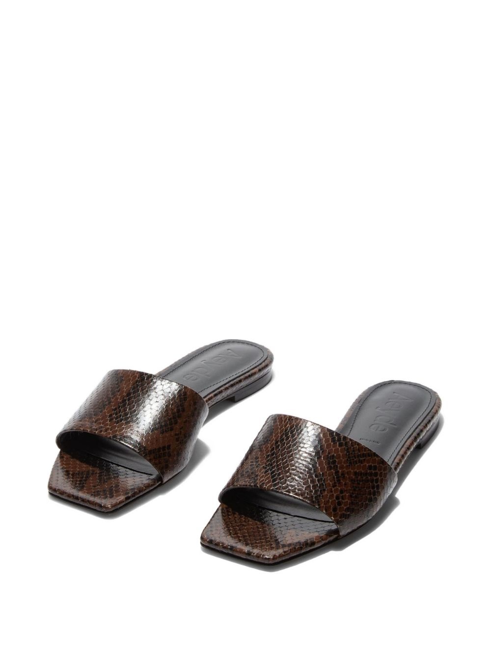 Anna snakeskin-effect square-toe sandals - 2