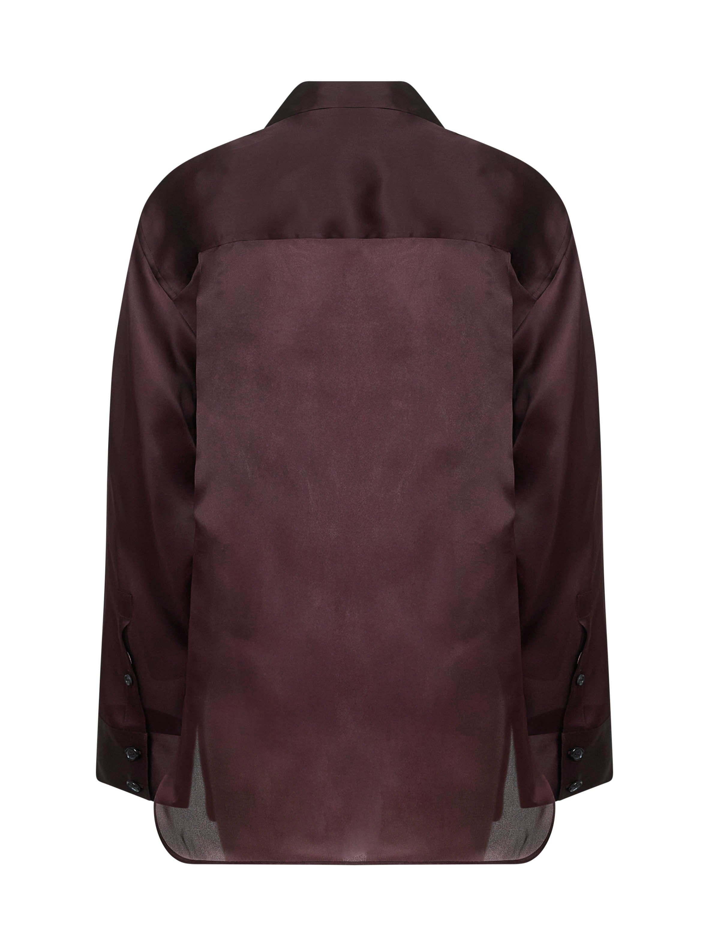 Brown compact organza Matteo shirt - 2