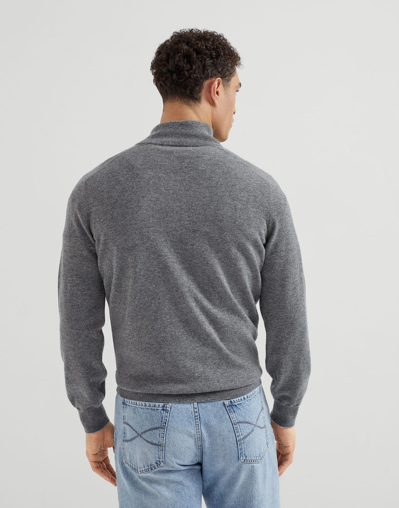Brunello Cucinelli Cashmere sweater with half zip outlook