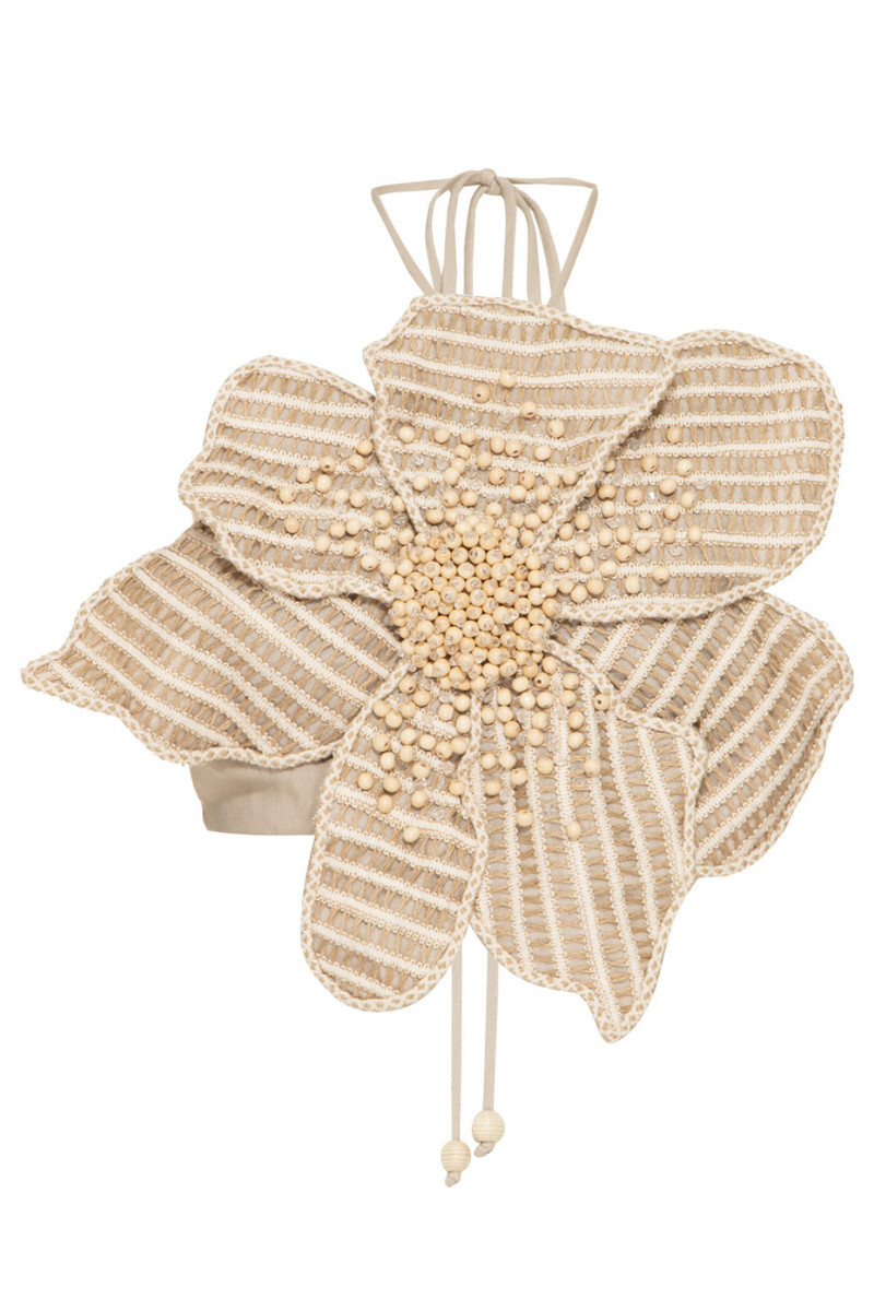 PatBO CANDY LINEN HAND BEADED FLOWER TOP outlook