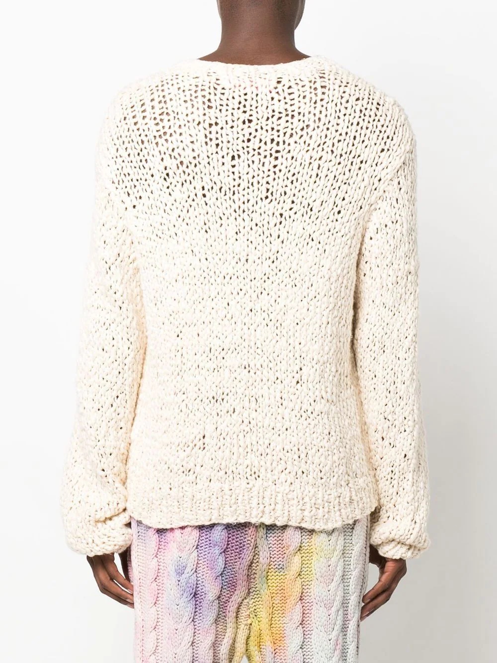 open-knit long-sleeve jumper - 4