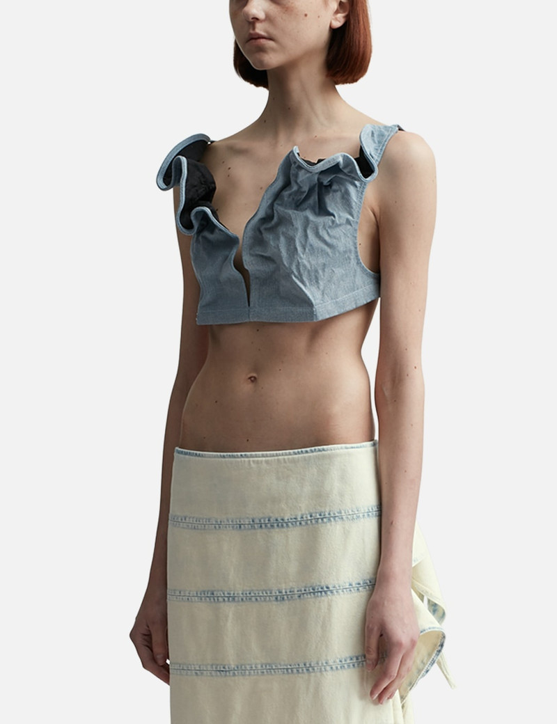 Y/Project SCRUNCHED DENIM BRALETTE outlook