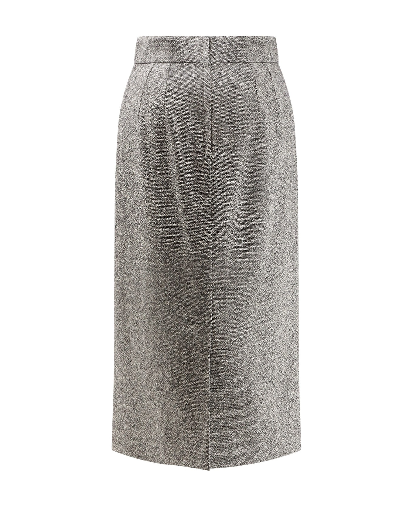 Virgin Wool Midi Pencil Skirt - 2