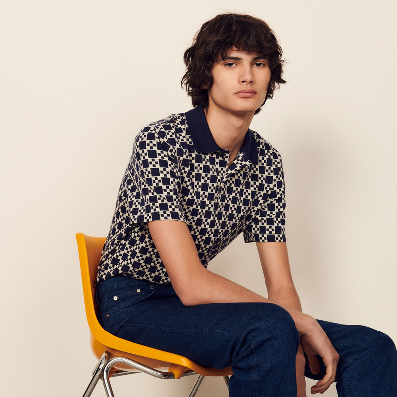 Sandro Jacquard polo shirt outlook