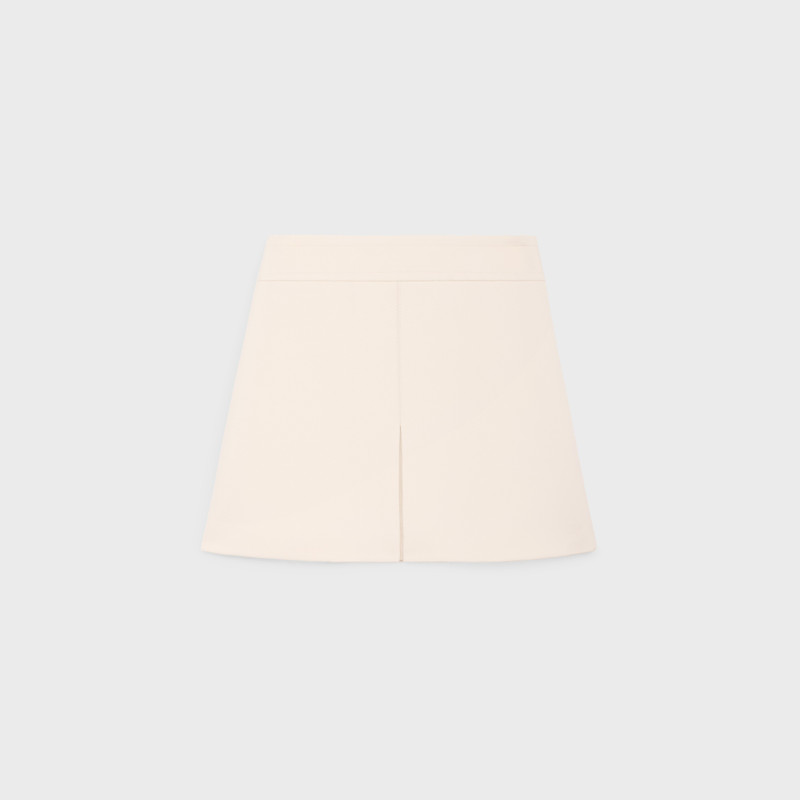 trapeze mini skirt in wool silk gabardine 1