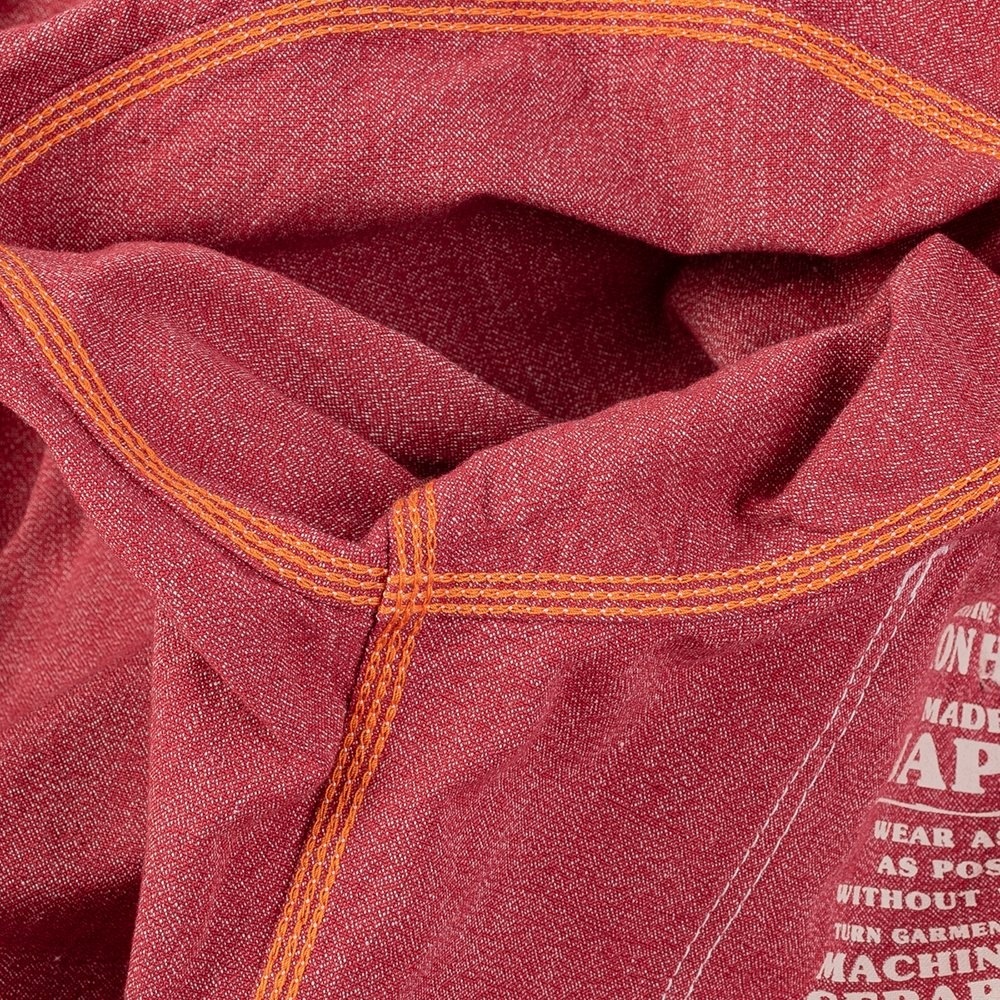IHSH-290-RED 10oz Mock Twist Selvedge Chambray Work Shirt - Red - 14