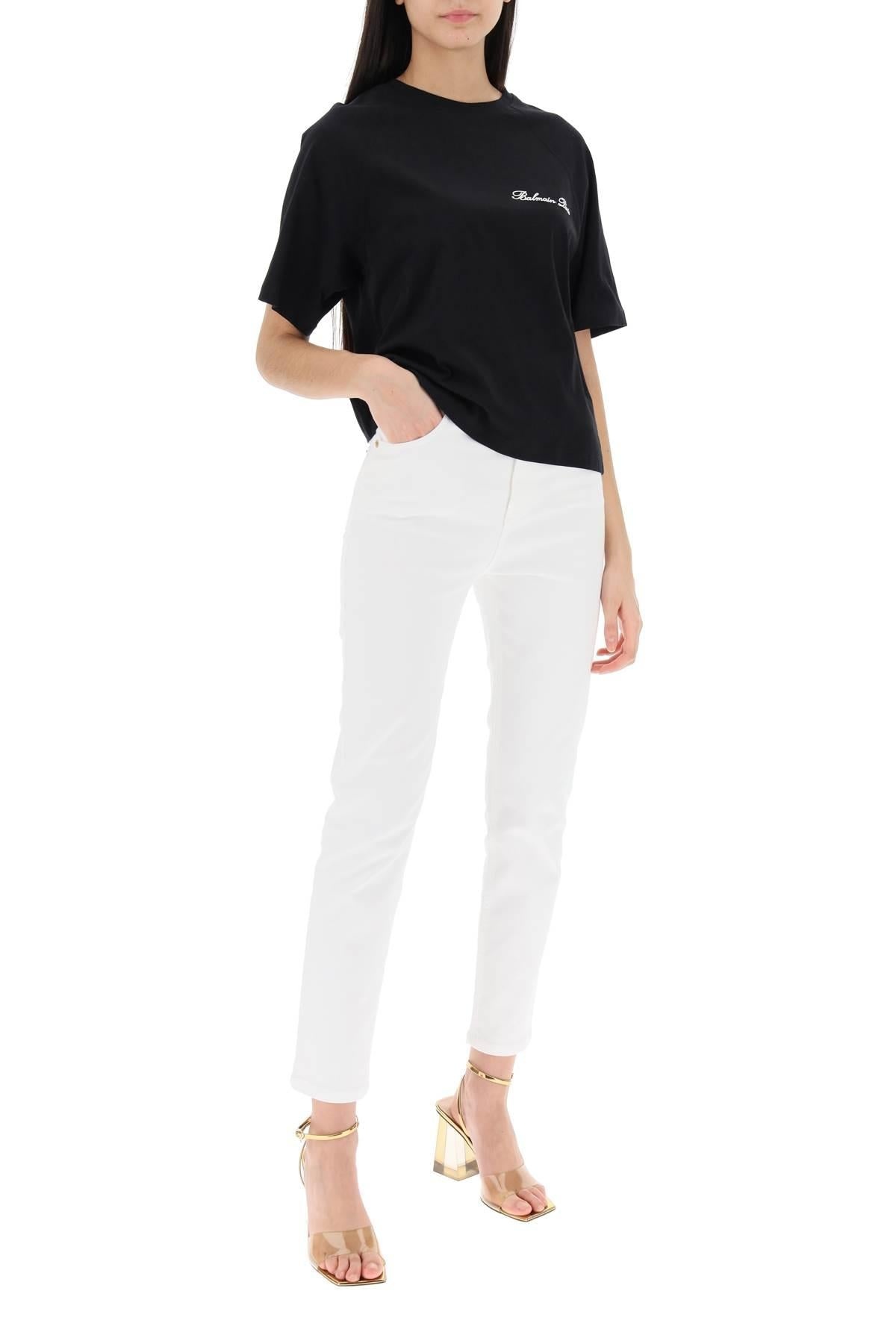 CROPPED T-SHIRT WITH LOGO EMBROIDERY - 2