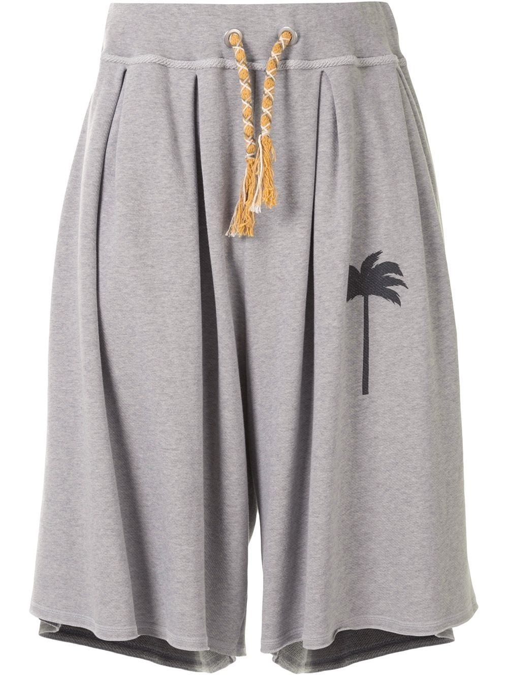 palm-motif track shorts - 1