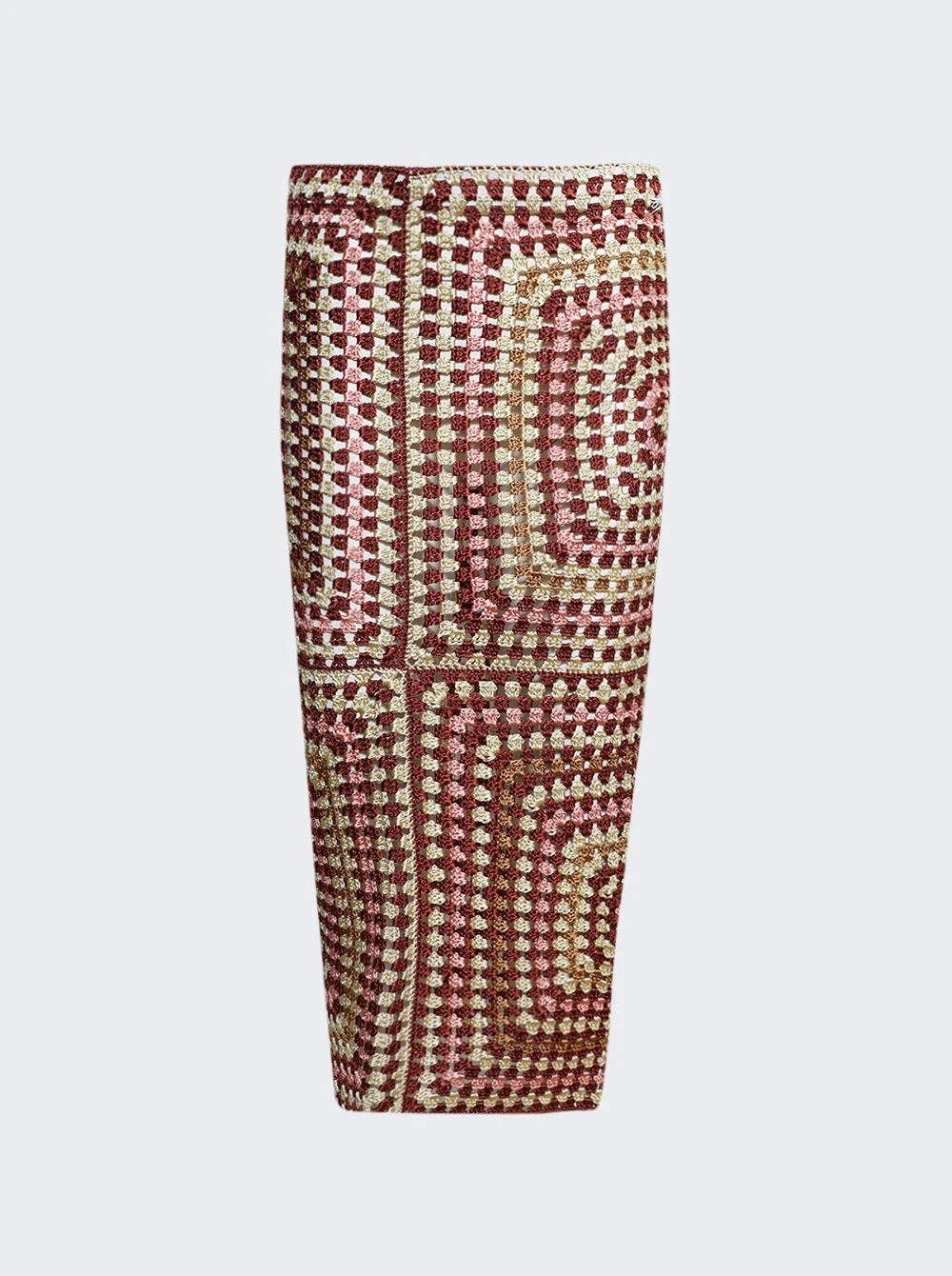 Blown Up Granny Square Skirt Clay And Multicolor - 1