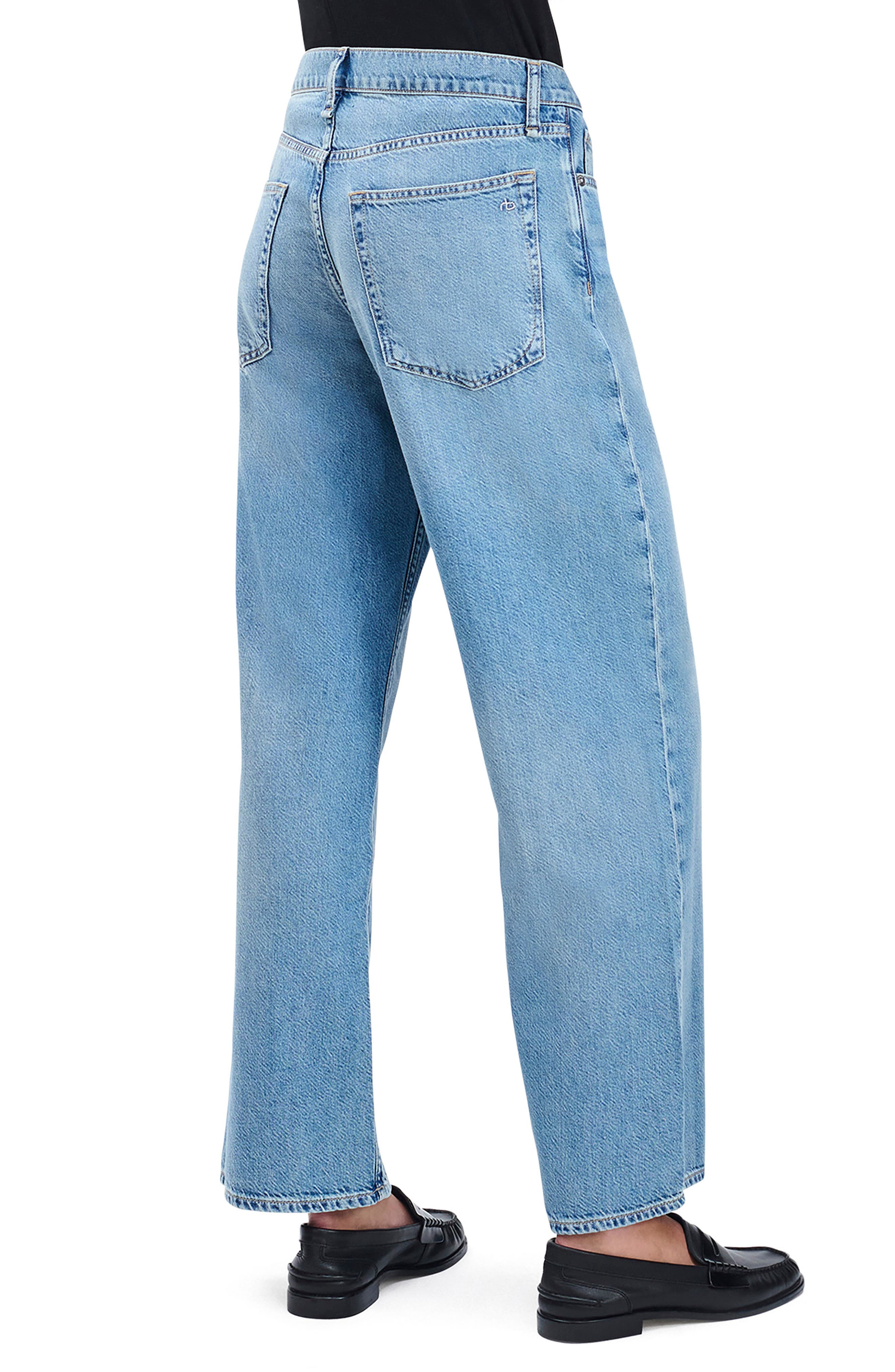 rag & bone Featherweight Saige Low Rise Wide Leg Jeans in Ludlow at Nordstrom - 2