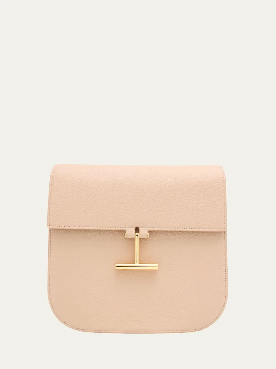 Tara Medium Crossbody in Grained Leather with Leather Strap - 1