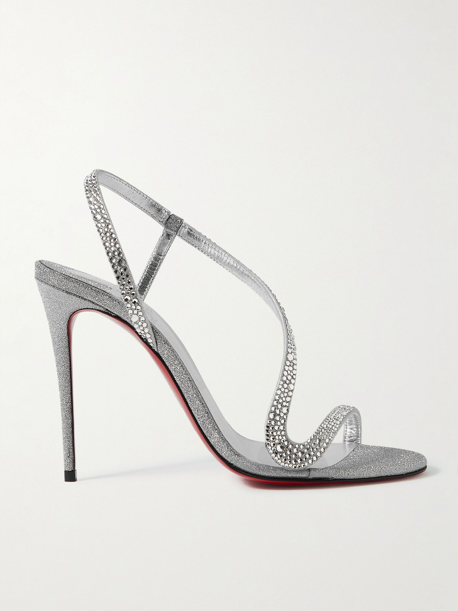 Rosalie Strass 100 embellished glittered leather sandals White - 1