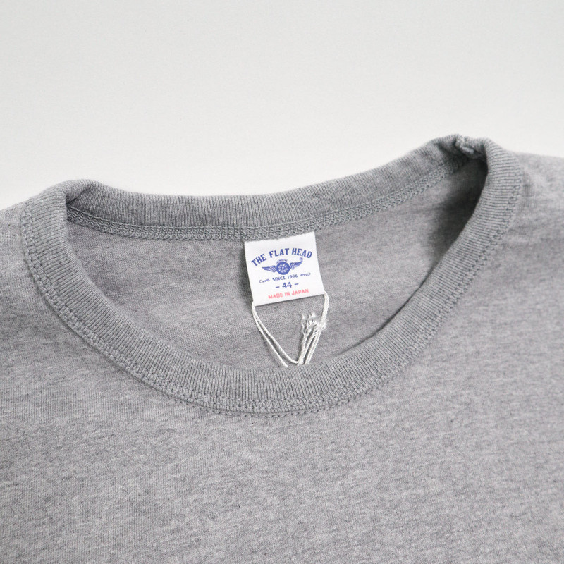 THE FLAT HEAD FN-THC-202 Flying Wheel Tee Grey outlook