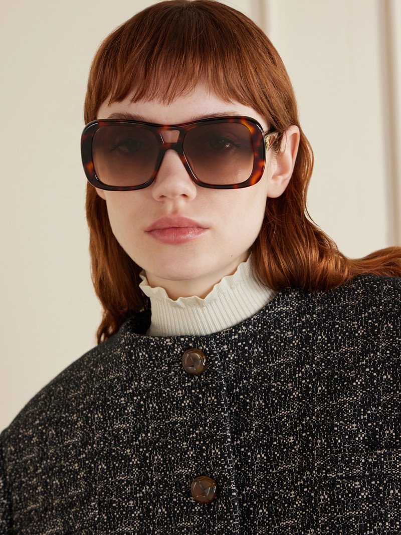 CELINE Aviator-style Tortoiseshell Acetate Sunglasses outlook