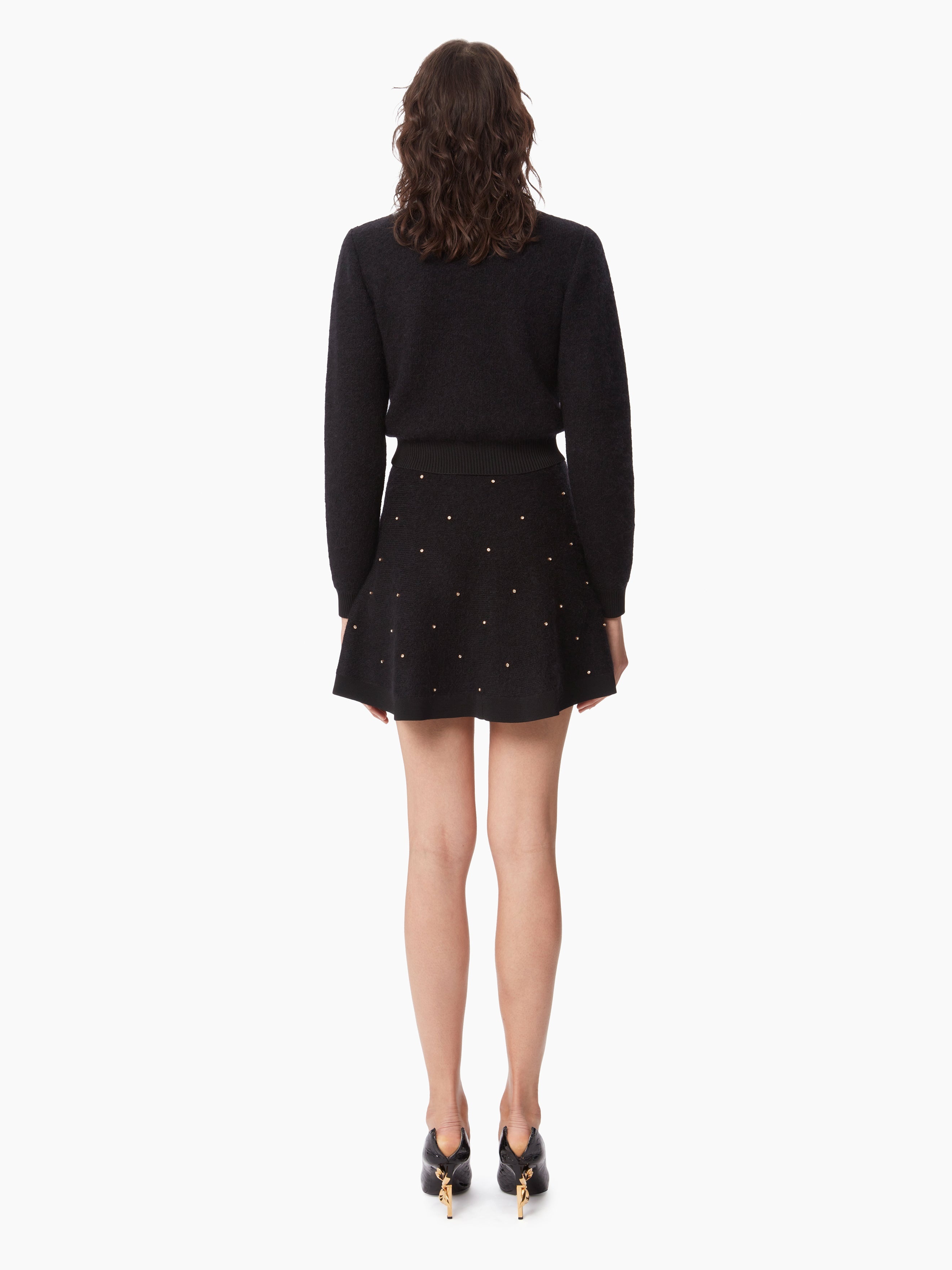 MOHAIR SWEATER WITH GOLD STUDS - 3