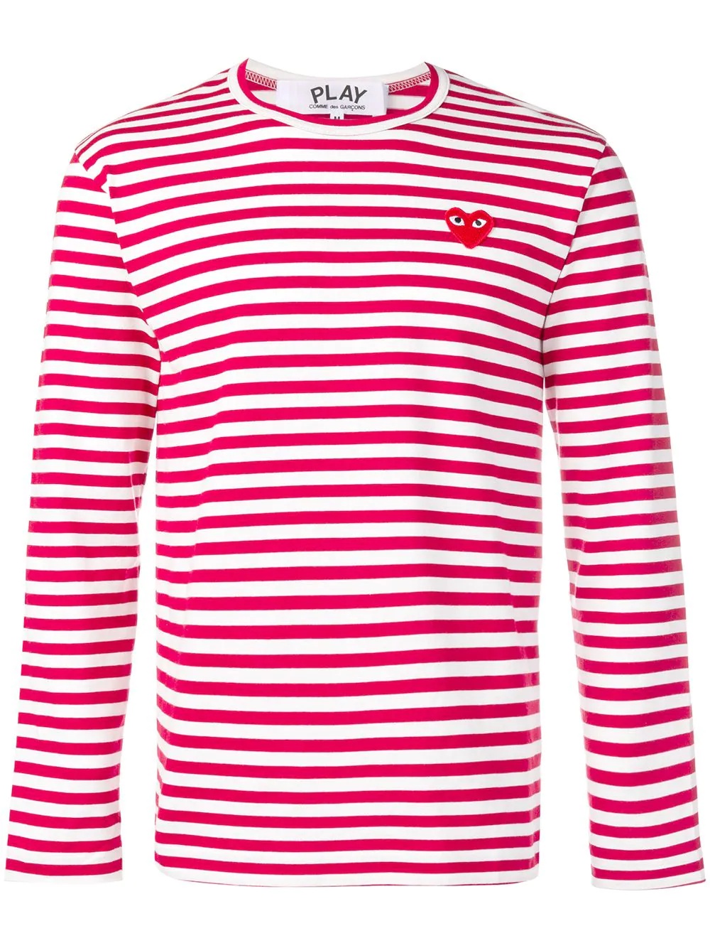 heart patch striped sweatshirt - 1