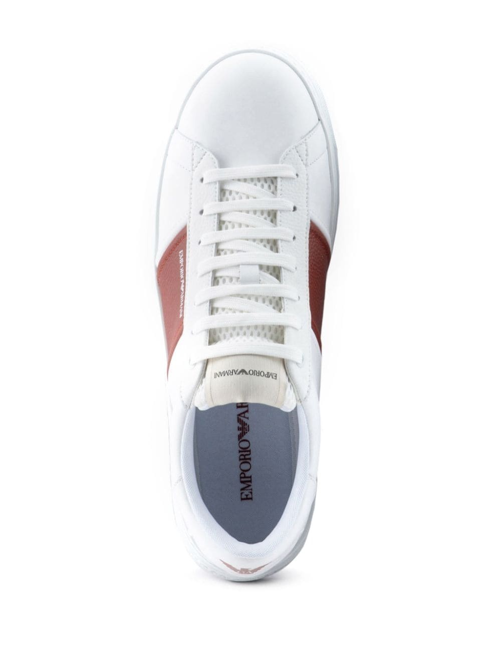 logo-print leather sneakers - 3