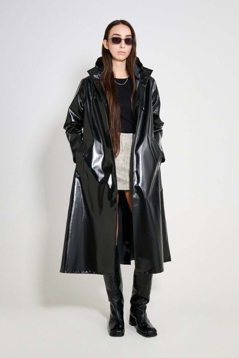 Mosebacke Long Opal Raincoat Black 4