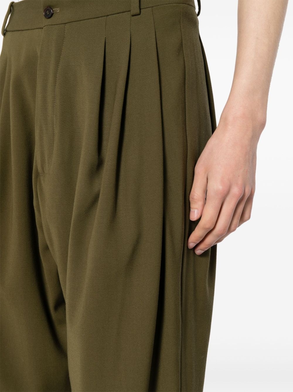 pleated cropped trousers - 5