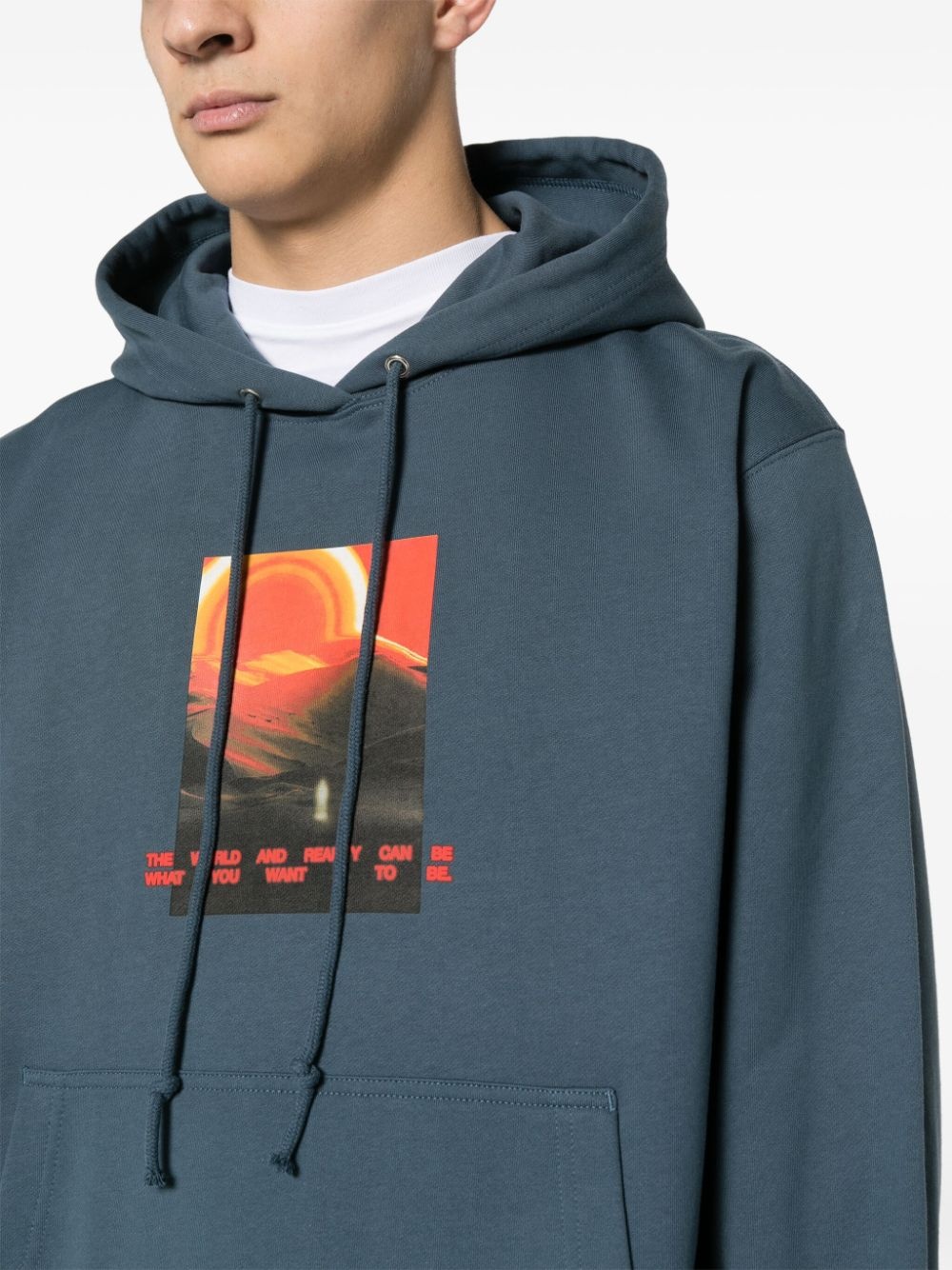 graphic-print cotton hoodie - 5