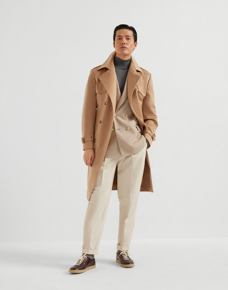 Cashmere beaver cloth trench coat 5