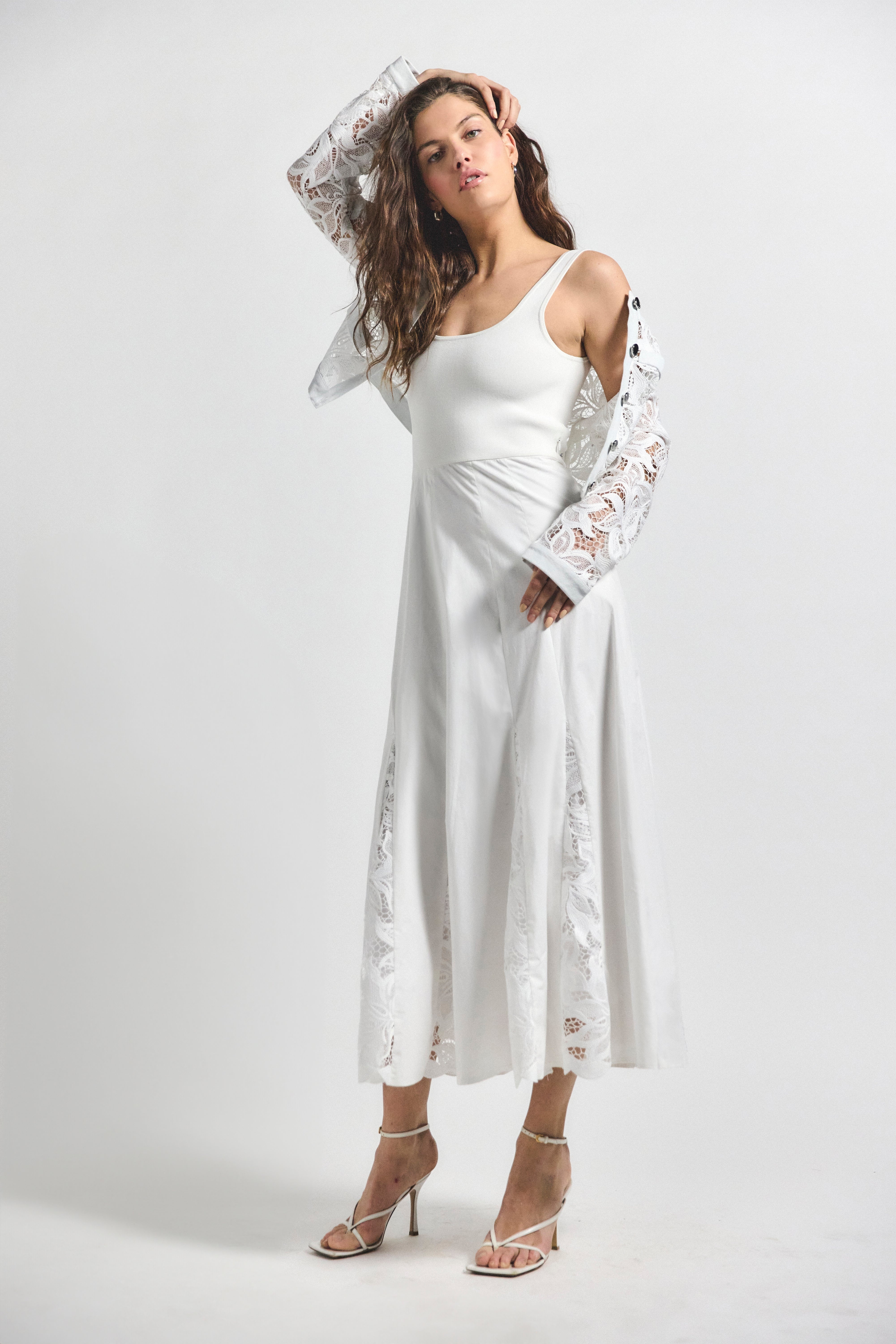 MAELEYSE MIXED MEDIA LACE DRESS - 2